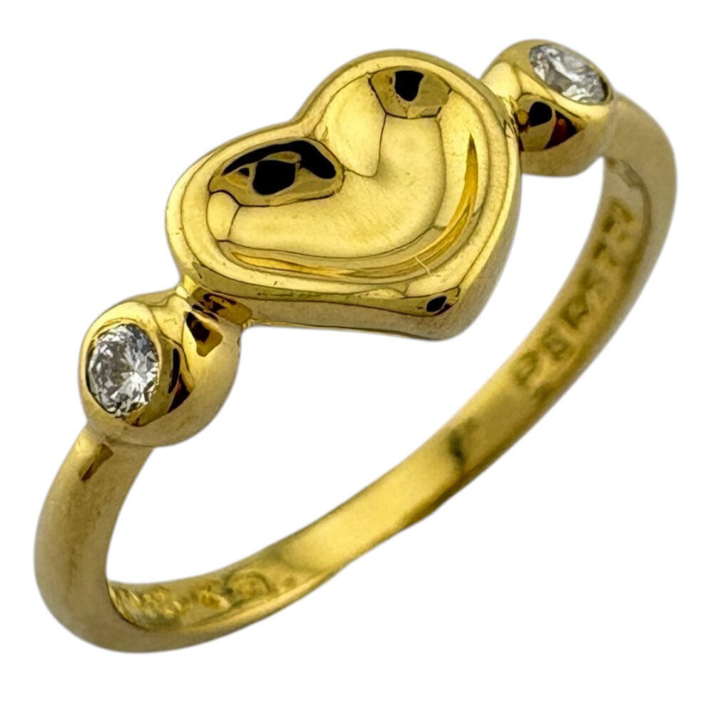 Tiffany & Co. Closed Heart Ring, 18K Yellow Gold, Diamond, Women's Ring.